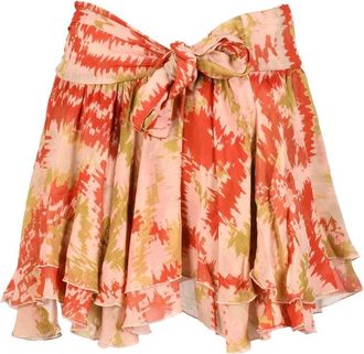 Dondup Mini Skirt Voile - Orange/Pink