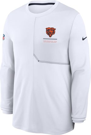 Nike Chicago Bears Sideline Coach Nike Mens Dri-FIT NFL Long-Sleeve Top in White | 03B1478M7Q-B8B