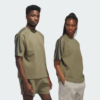 adidas adidas Performance Unisex Basketball Short Sleeve Sweatshirt (Gender Neutral) - Khaki - Size X-Small