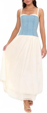 Show me your Mumu Tiffany Maxi Dress In Light Indigo With Cream Voile