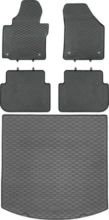 OEM Juego De Alfombrillas De Goma Para Volkswagen Touran I Minivan (2010-2015) + Alfombrilla Para El Maletero