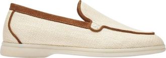 Scarosso Lichtgewicht Raffia Loafers - Dames - Loafers - Beige - 38 1/2 EU - Leer - Schoenen