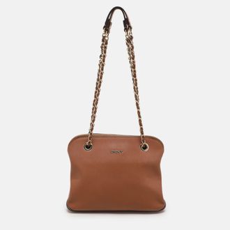 DKNY Dkny Brown Leather Bryant Park Shoulder Bags