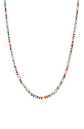 Melinda Maria Baby Not Your Basic 18-Inch Tennis Necklace in Gold-Rainbow at Nordstrom, Size 16