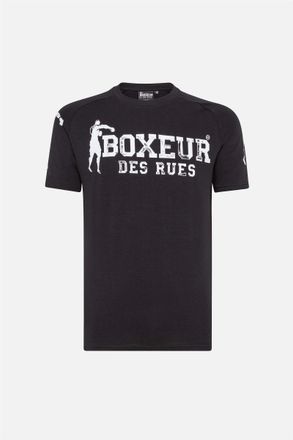 Boxeur Des Rues T-Shirt BOXEUR DES RUES BOXEUR DES RUES T-Shirt Logo Raglan T-Shirt, Herren, Gr. L, schwarz, Obermaterial: 95% Baumwolle CO. 5% Elasthan EL., Shirts T