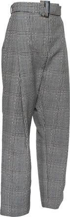 Ellery belted plaid trousers - Grey