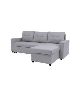 Home Heavenly Sof&aacute; cama Chaise Longue reversible asientos extensibles en tela gris