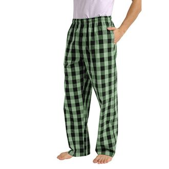 Generic Mens Pyjama Bottoms Elasticated Waist Loungewear for Sleep Plaid Print Sleeping Trouser Loose Fit Straight Leg Nightwear Mens PJ Bottoms with Pockets 