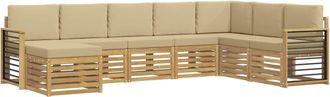 vidaXL Conjunto De Sof&aacute;s De Exterior 8 Uds. Y Beige Poli&eacute;ster Vidaxl