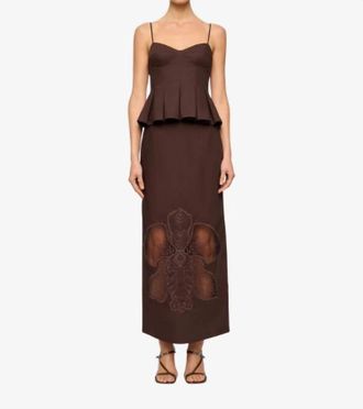 Clea Iris Pleated Top In Arabica