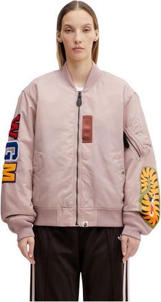 A Bathing Ape Shark Ma-1 Bomberjack - Dames - Bomber jackets - Roze - ONE Size - Wol - Jassen