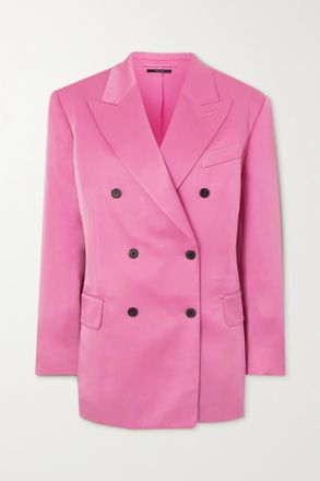 Tom Ford Blazer Doppiopetto In Raso - Rosa