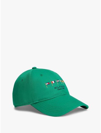 Tommy Hilfiger Mens Embroidered Nautical Flag Baseball Cap - Green