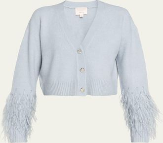 Cinq à Sept Bria Cropped Feather Cardigan