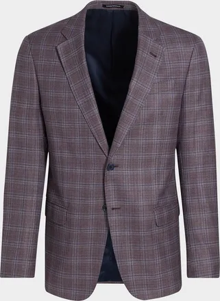Emporio Armani Men & apos;s Plaid Wool Single-Breasted Sport Coat