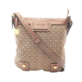 Loewe Pre-owned Cross Body Bags, female, Beige, Size: ONE SIZE Pre-owned Canvas Shoulder Bag
