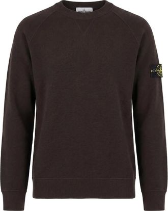 Stone Island Truien & Vesten, Heren, Bruin, L, Wol, Trui met logopatch en raglanmouwen