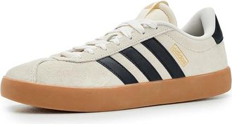 adidas VL Court 3.0 Womens Shoes Cream White/Black/Gold Metallic : 6.5 B - Medium, Leather