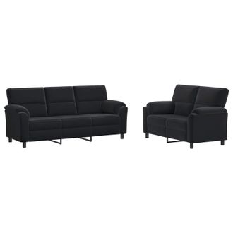 vidaXL Set Di Divani 2 Pcs Nero Velluto Vidaxl