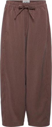 Ichi Wide Broeken - Dames - Broeken - Bruin - M - Broeken