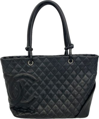Chanel Black Leather Tote Bag (Pre-Owned)