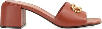 Sergio Rossi 55mm Surge leather mules - Marrone