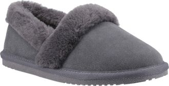 Hush Puppies Ariel Su&egrave;de Dames Grijze Slippers