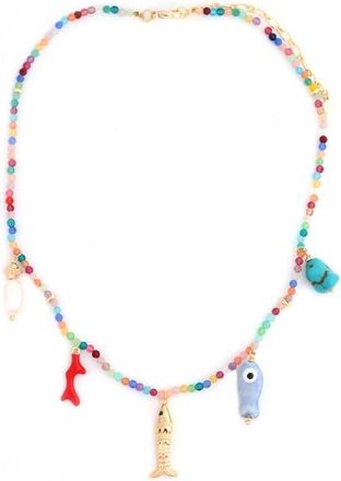 Panacea Fish Charm Necklace in Pink Multi at Nordstrom