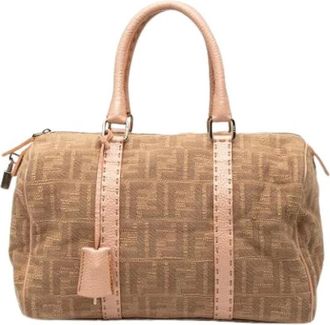 Fendi Pre-owned Handbags, female, Brown, Size: ONE SIZE Pre-owned Boston Bag