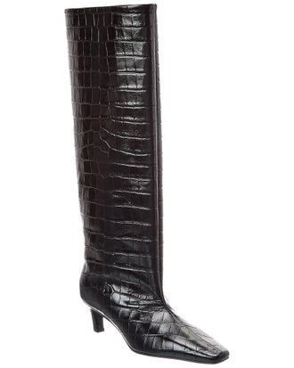 Toteme Toteme Croc-Embossed Leather Knee Boot