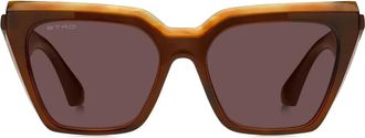 Etro Occhiali da sole geometrici - Marrone