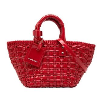 Balenciaga Pre-owned Tote Bags, female, Red, Size: ONE SIZE Pre-owned Woven Satchel