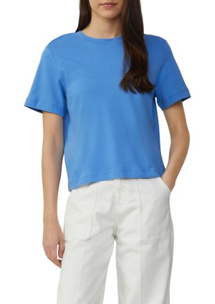 s.Oliver T-Shirt S.OLIVER, Damen, Gr. 46, blau (french blau), Jersey, Obermaterial: 100% Baumwolle, unifarben, gerade h&uuml;ftbedeckend, Rundhals, Shirts T-Shirt, 