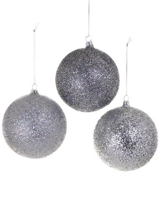 Cody Foster & Co. Set Of 3 Handmade Glitter Baubles Ornaments