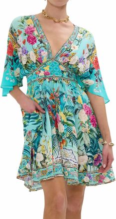 Camilla Short Waisted Dress In Gardens Of Queluz