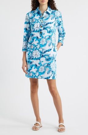Lilly Pulitzer Gabi Seagull Print Shirtdress in Bellevue Blue Lilly Gulls at Nordstrom, Size Xx-Small