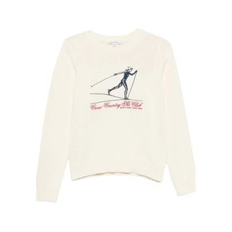 Sporty & Rich Crewneck Sweater - Dames - Truien - Wit - Maat: L