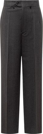 Victoria Beckham Cropped wollen tapered broek - Dames - Vrijetijds broeken - Grijs - 2XS - Wol - Broeken