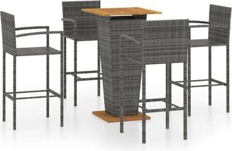 vidaXL 5 Pcs Grey Garden Bar Set - 220925