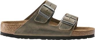 Birkenstock Arizona Soft Footbed Narrow Fit - Heren - Sandalen - Groen - 40 EU - Leer - Schoenen