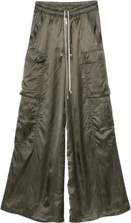 Rick Owens Drawstring Cargo Broek - Dames - Wijde Broeken - Groen - XS - Satijn - Broeken