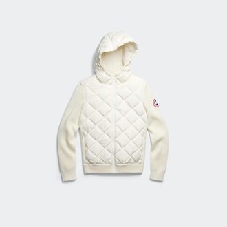 Canada Goose HyBridge Quilted Knit Hoodie (Women, Cottongrass, XL)