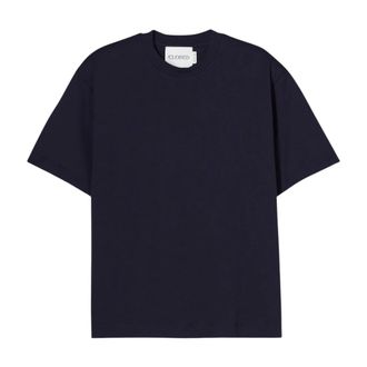 Closed Closed, T-Shirts, male, Blue, Size: M Regular Fit Crew Neck T-Shirt with Logo Embroidery