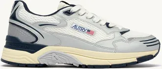 Autry HYPERWAY SNEAKERS IN WHITE SILVER AND SPACE SYNTHETIC LEATHER AND MESH