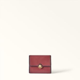 Furla Sfera Compact Wallet S Red Apple Red Bicolor Sidney Calf Leather Woman