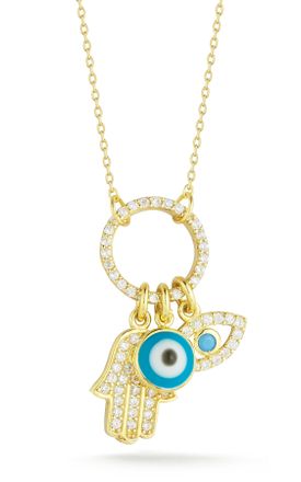 Glaze Jewelry Sterling Silver Triple Protection Necklace