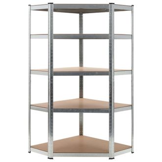 Berkfield Home Storage Shelf Silver 90x90x180 cm Steel & MDF | Size: 90 x 90 x 180 cm