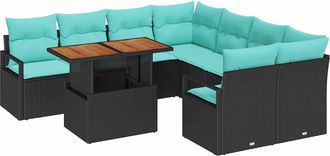 vidaXL Conjunto De Sof&aacute;s De Jard&iacute;n 9 Uds. 8-n&uacute;mero De Plazas Vidaxl