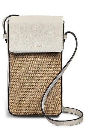 Radley London Bishops Lane Straw Mini Phone Crossbody Bag in Chalk at Nordstrom Rack