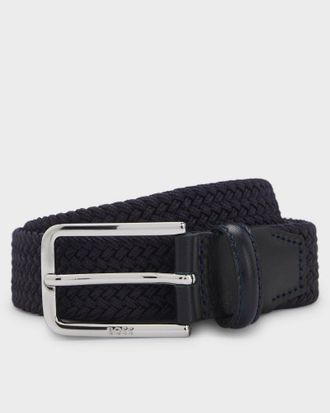 Boss Orange by Hugo Boss Mens Clorio Logo Detail Belt in Dark Grey - Size 38 (Waist)